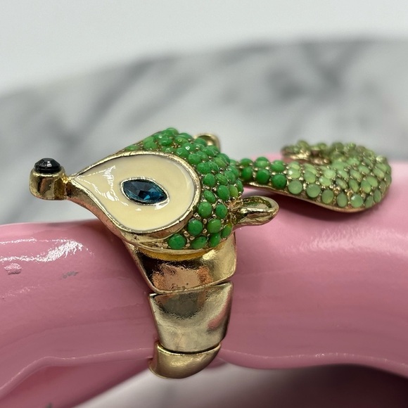 Green & Gold FOX‎ Finger Stretch Ring Jewelry with Crystals - Picture 5 of 6